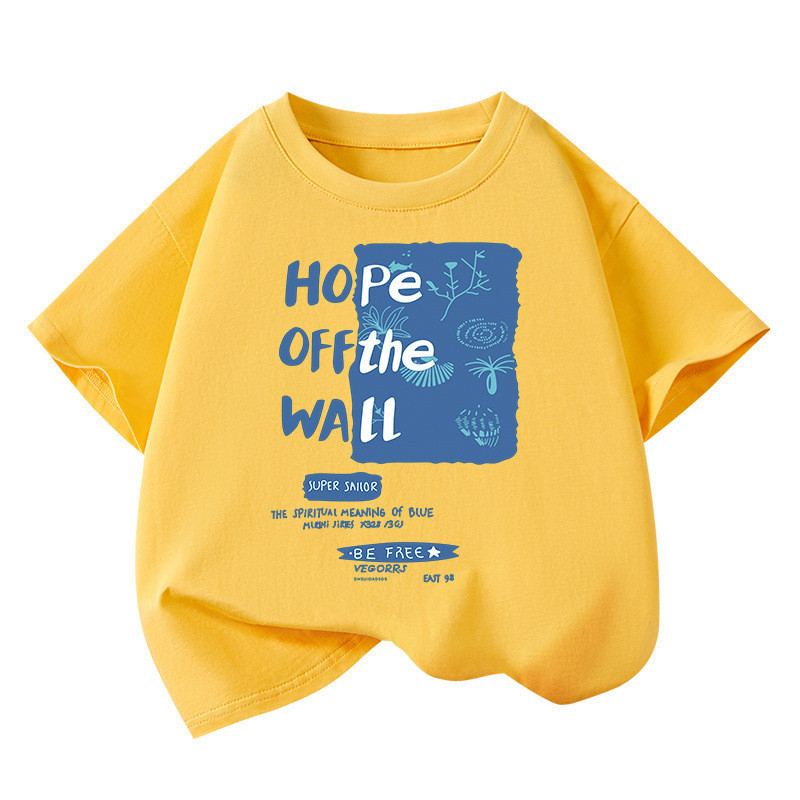 เสื้อยืดแขนสั้นผ้าฝ้ายแท้ลายการ์ตูนสำหรับเด็กผู้ชาย หลวม ผ้าฝ้ายแท้ แขนสั้น KBE - รูปที่ 6