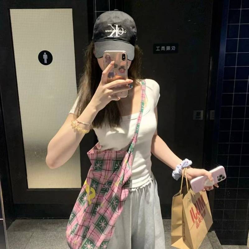 Korean Style Canvas Bag Large Capacity Simple Casual Versatile Commuter Shoulder Messenger Bag 3sj6