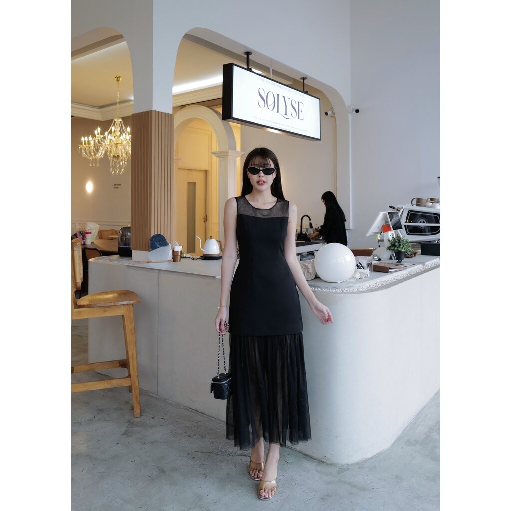 #5042#eve 💕💕งานเดรสเก๋สวย ด้านบน ช่วงอกแต่งซีทรู ทรงเรียบหรูดูแพงมากกก - รูปที่ 6