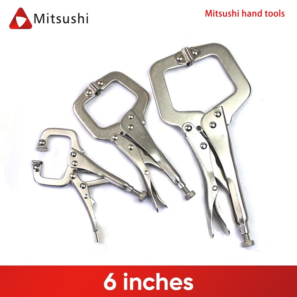 Mitsushi คีมล็อก ตัวซี 6/9/11นิ้ว คีมล็อค ตัวC คีมหนีบสําหรับงานไม้ แคลมป์ตัวซี ปากกาจับชิ้นงาน คีมจับเหล็ก คีมเชื่อม