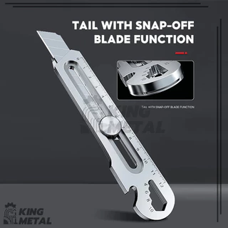 Cutter สแตนเลส เครื่องตัดกล่องยูทิลิตี้ มีดคัตเตอร์อเนกประสงค์ ใหญ่ ปลอดภัย คมมากใบมีด 6 In 1 18 มม. คัตเตอร์สำนักงาน