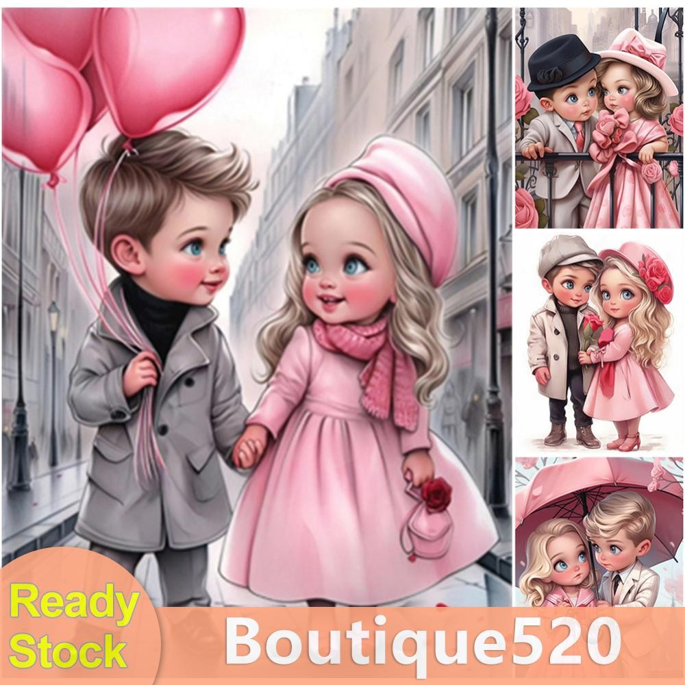 5d DIY Full Square Drill ภาพวาดเพชรโรแมนติกคู่ชุดตกแต่งบ้าน Art UK [boutique520.th]