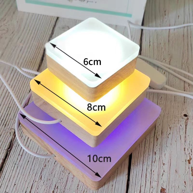 Yonii LED 6/8 / 10CM ฐานไม้เนื้อแข็ง, ไฟกลางคืนคริสตัลไม้เนื้อแข็ง, หัวเตียงสร้างสรรค์ DIY ฐานโคมไฟตั้งโต๊ะ ราคา ถูกที่สุด ดีลบีเคเค แกลเลอรีภาพที่ 9