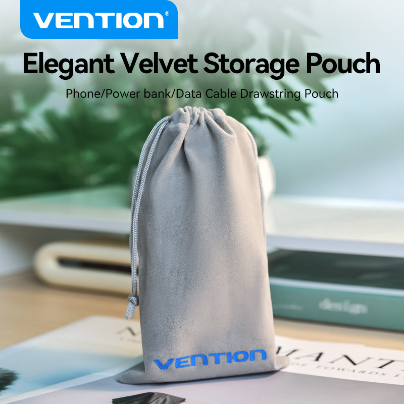 Vention Men Small Flannel Storage Bag กระเป๋าเก็บ Power Bank สําหรับ Power Bank