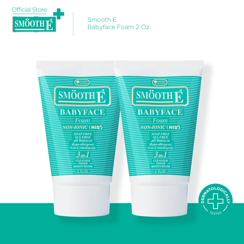 [แพ็คคู่สุดคุ้ม] Smooth E Babyface Foam 2 Oz. สมูทอี เบบี้เฟส โฟม pH5 ลดสิวผิวแข็งแรง สำหรับคนผิวมัน