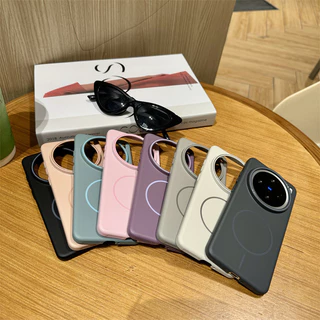 สําหรับ Vivo X100 X200 Pro Mini Ultra x100s X300 Pro Matte Hard PC Ultra Slim กลับกรณีแม่เหล็ก Frosted ป้องกันลายนิ้วมือ