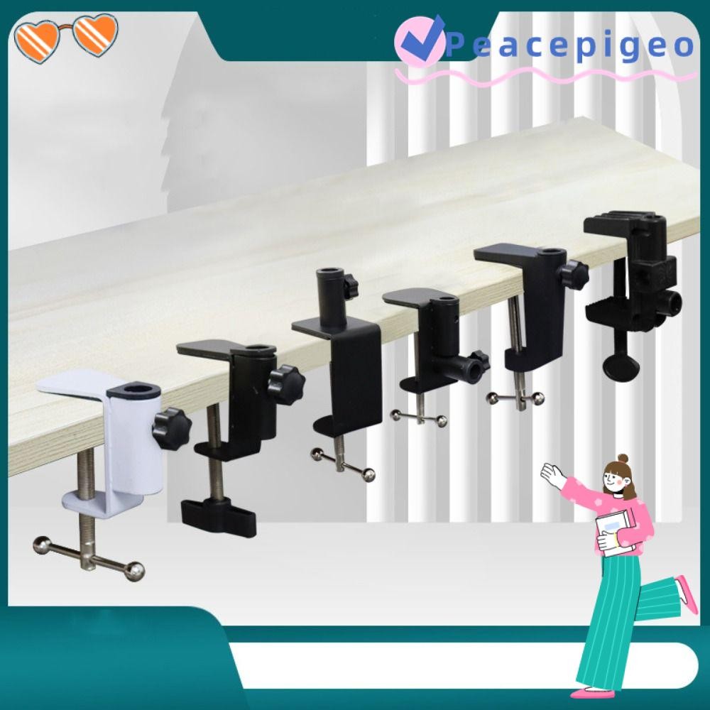 Peacepigeo แคลมป์ยึด, คลิปหนีบโคมไฟตั้งโต๊ะพลาสติกโลหะ, แคลมป์ข้างเตียงตั้งโต๊ะขาวดําที่ทนทานสากล