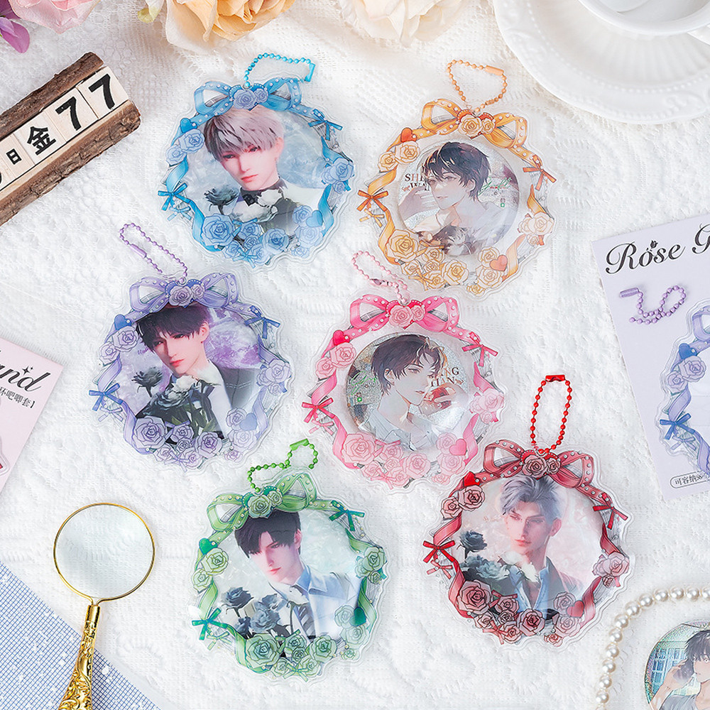 จี้ห้อยกระเป๋าตราฝาครอบป้องกันภาพตกแต่งกระเป๋าบาร์กรณีการจัดเก็บ58/75มิลลิเมตรจอแสดงผลด้วยลูกปัดโซ่การ์ตูนพวงหรีด