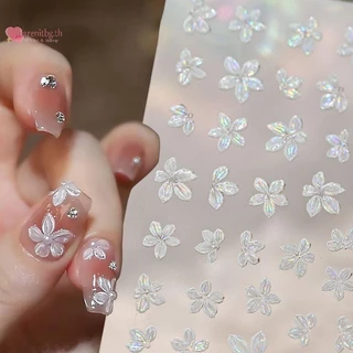 RENBG 1PCS สติกเกอร์เล็บ 5 กลีบดอกไม้ขนาดเล็กสดดอกไม้ขนาดเล็กสีเล็บ Decal DIY เล็บเครื่องมือ TH