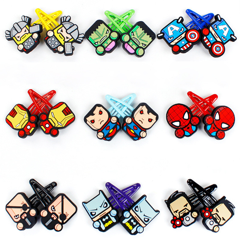 การ์ตูนน่ารัก Marvel hero Iron Man Batman Spider Man ที่คาดผม BB กิ๊บติดผม