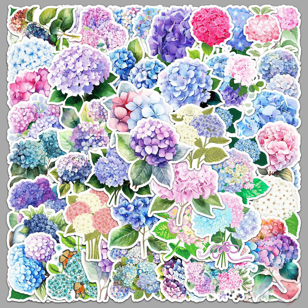 ❉ ไฮเดรนเยีย . สติ๊กเกอร์ศิลปะดอกไม้ ❉ 50 ชิ้น/เซ็ต DIY แฟชั่นสติ๊กเกอร์ Doodle กันน้ํา