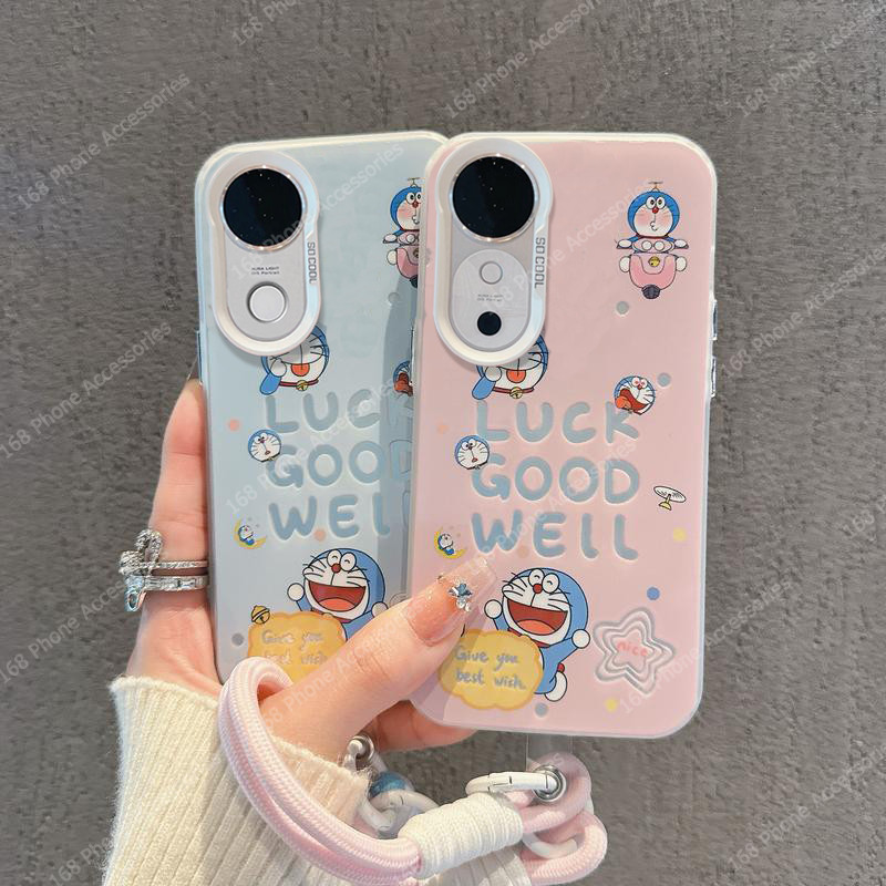 เคส Vivo V40 V50 Y200 5G เคส Vivo V50 Lite V40 Pro เคสน่ารักการ์ตูนอะนิเมะ Doraemonโดราเอมอนกันกระแทกเคสโทรศัพท์ด้านแข็ง Backplate ซิลิโคนนุ่มขอบสายโทรศัพท์สําหรับเด็กชายสาวนักเรียน