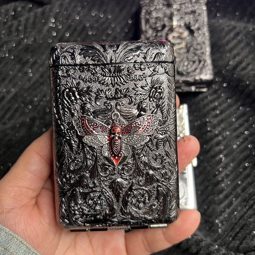 ใหม่สไตล์ที่กําหนดเองอาบน้ําเลือดแก๊งสามเปิดสไตล์เดียวกันกรณีบุหรี่ผู้ชายผู้หญิงคู่ของขวัญพิเศษคนรักกล่องเก็บระดับไฮเอนด์