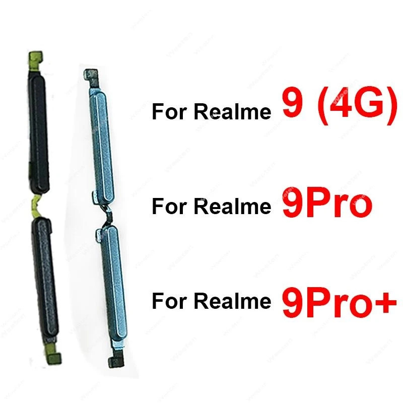 ปุ่มปรับระดับเสียงไฟ ปุ่มด้านข้างสําหรับRealme 9 4G 9 Pro 9 Pro Plus Up/Down Power Volumeด้านข้างปุ่มเปลี่ยนอะไหล่ซ่อม