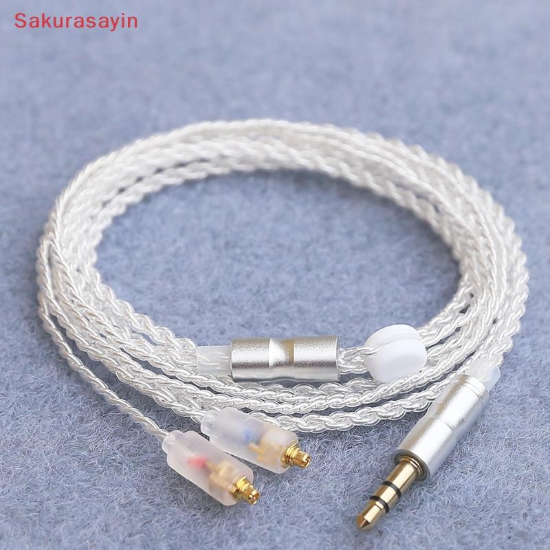 {Sakurasayin} HiFi Headphone Upgrade Cable MMCX 3.5mm 1.2m สายชุบเงินสําหรับ IE200/IE300/IE600/IE900
