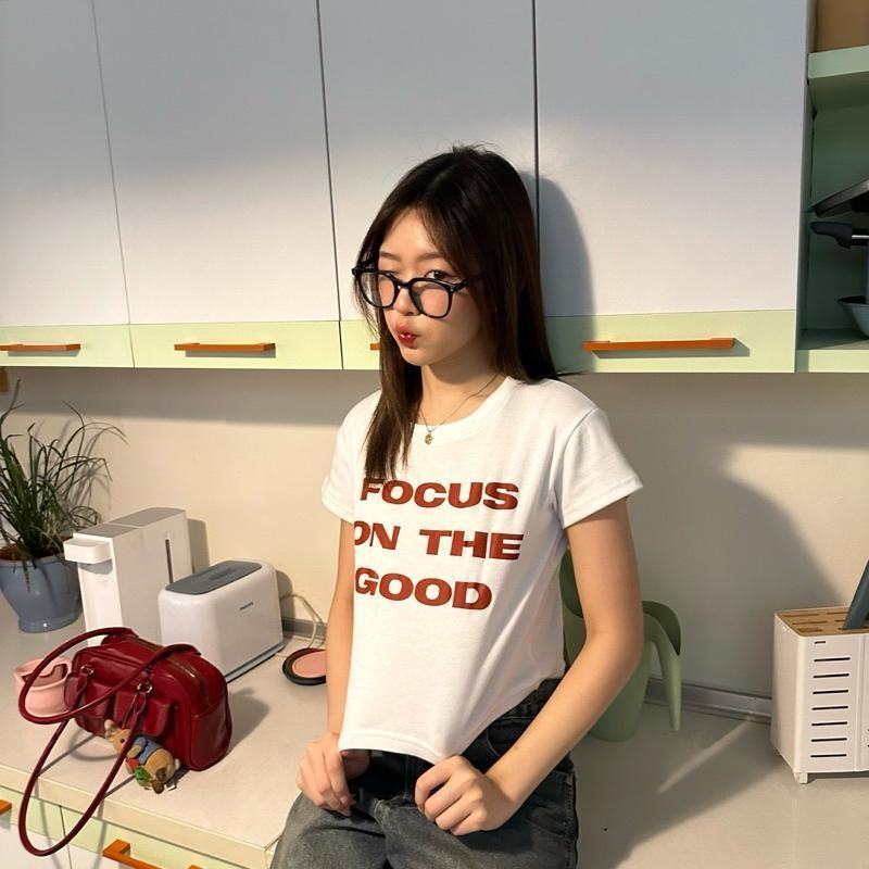 เสื้อยืดครอปเเฟชั่น เข้ากับทุกการแต่งกายแฟชั่นฤดูร้อน Women Clothing ผู้หญิง Tshirt Lady ราคา ถูกที่สุด ดีลบีเคเค แกลเลอรีภาพที่ 8