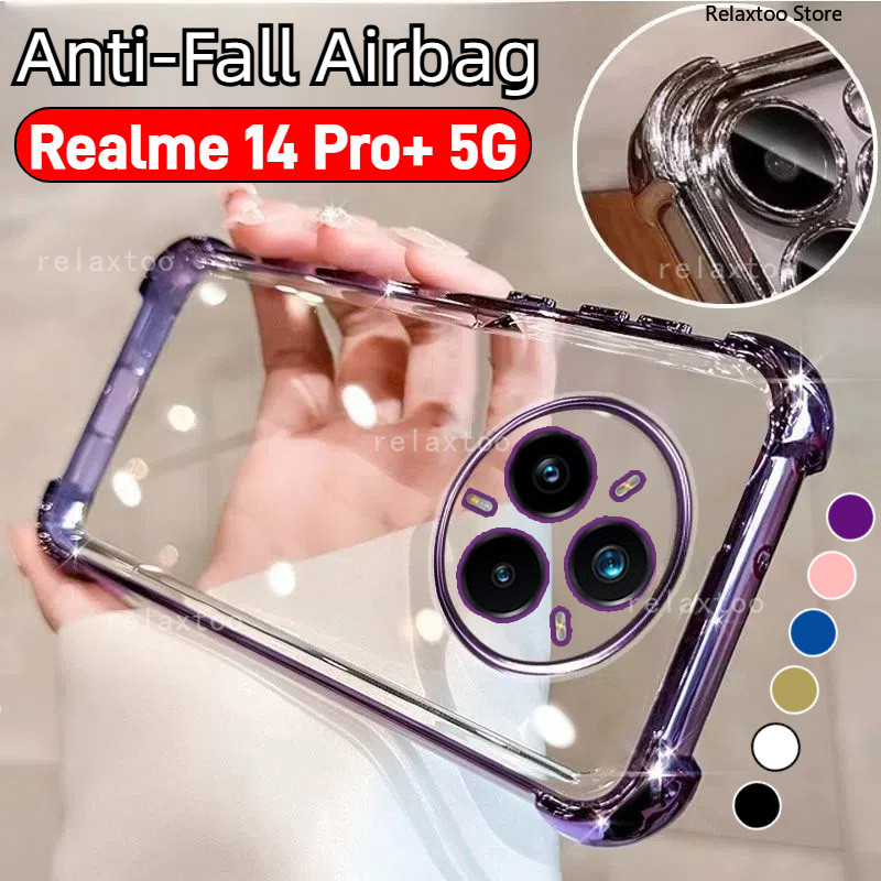 Realme14 Pro+ Clear Plating Soft Casing For Realme 14 Pro Plus Pro+ 14Pro+ 14X 14T 14ProPlus Realme1