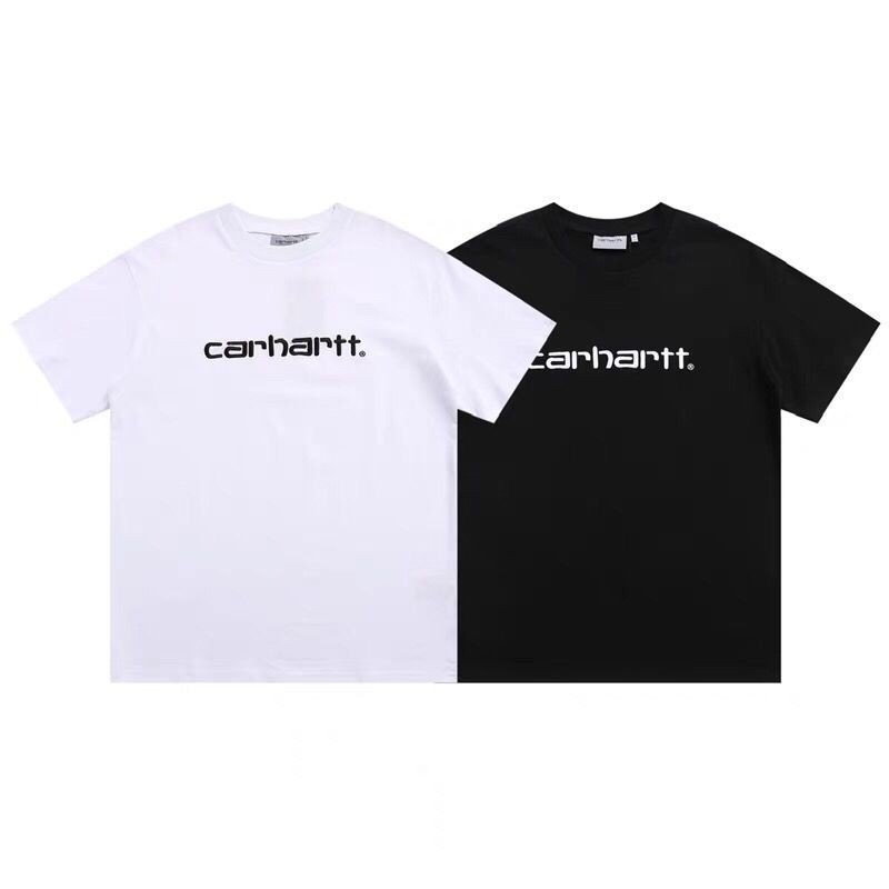 CARHHARTT WIP 2024 คลาสสิกปักโลโก้สไตล์ญี่ปุ่น Retro หลวมรอบคอคนรักเสื้อยืดแขนสั้นป่า OVERS