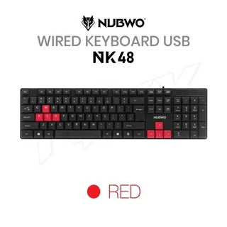 คีย์บอร์ด มีสาย NUBWO NK-48 ภาษาไทย+อังกฤษ Keyboard USB เหมาะสำหรับทำงาน หรือเล่นเกม ปุ่มชัด สีชัด