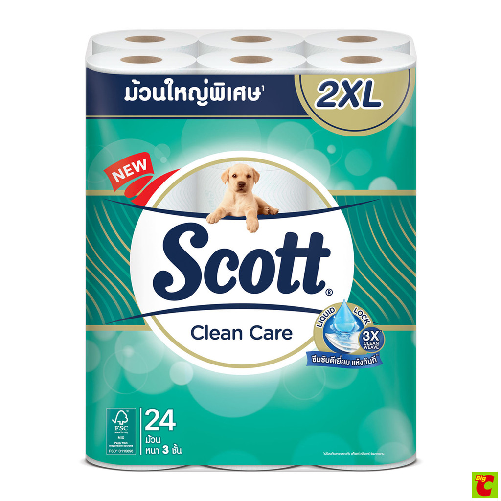 สก็อตต์ คลีนแคร์ กระดาษชำระ ม้วนใหญ่พิเศษ 2XL แพ็ค 24