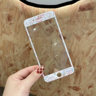 การ์ตูนเต็มรูปแบบกระจกนิรภัยป้องกันหน้าจอสําหรับ iphone 7 8 plus 4 4s 5 5s se 6 6s se2 se3