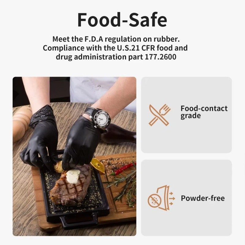 ถุงมือยางแบบใช้แล้วทิ้ง-สีดําซักผ้าน้ํายางฟรีถุงมือพีวีซี-งานบ้านอุตสาหกรรมรถสวนสัตว์เลี้ยงดูแลทําความสะอาดเครื่องมือ - รูปที่ 7