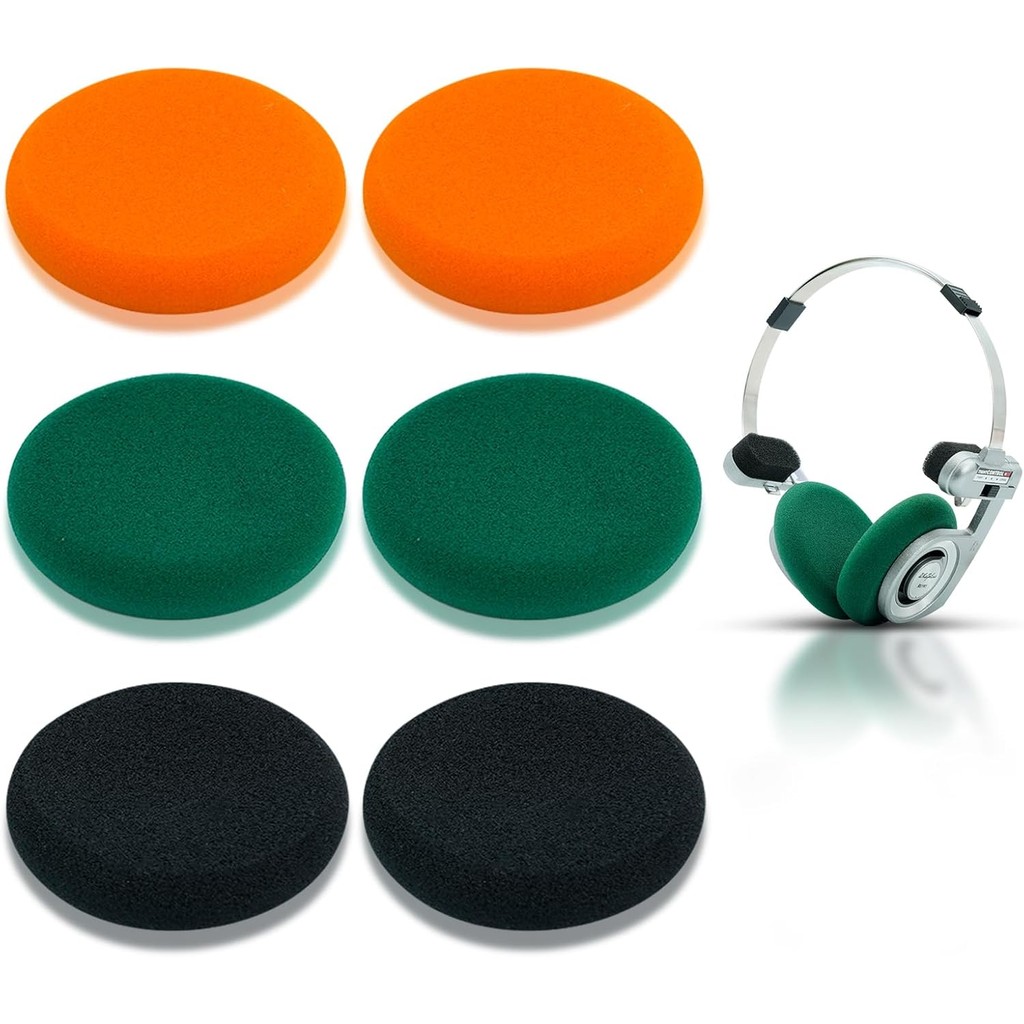 เปลี่ยนแผ่นรองหูฟังสําหรับหูฟัง Koss Portapro 3 คู่ (Black&Orange&Green)