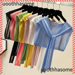 Uoothasome ผู้หญิงผ้าคลุมไหล่, สี Candy Lace-up ถักผ้าคลุมไห…