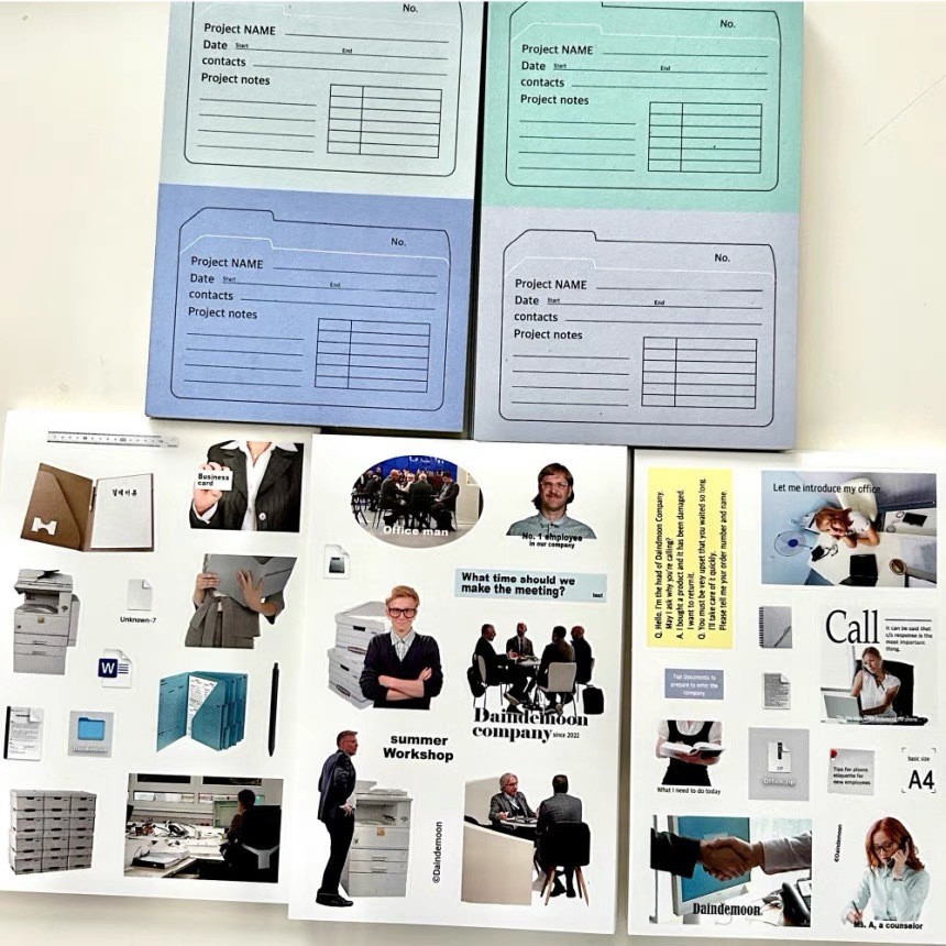 Ins Same Style Sticker Card Holder Working Daily Handbook Material diy Mobile Phone ipad สติ๊กเกอร์ตกแต่ง