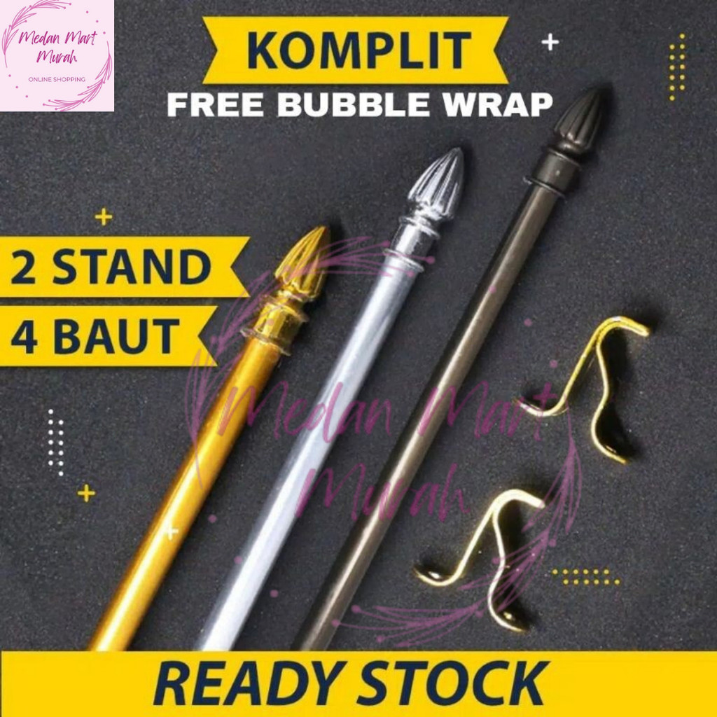 Medan Mart - Iron Rod Rail Curtain Stick Curtain ผ้าม่านผีเสื้อเกลียว