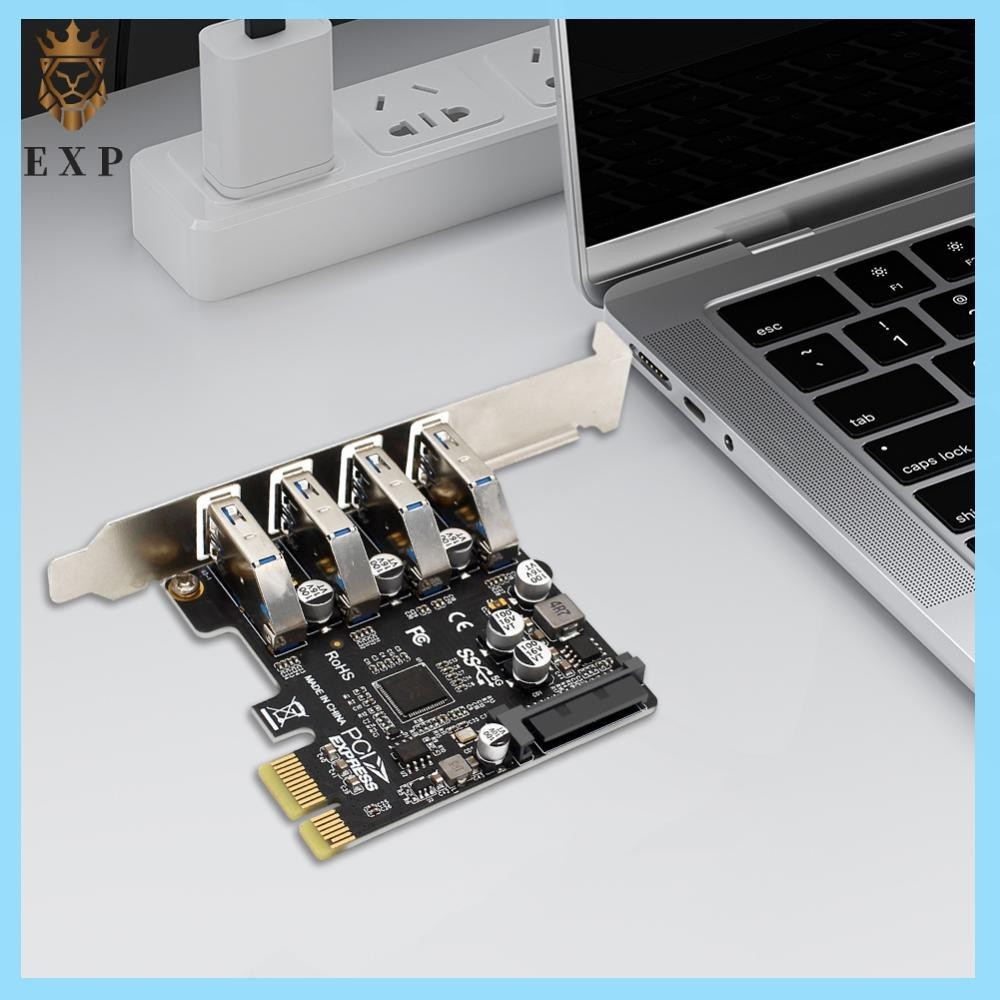 [explosion1.th] อะแดปเตอร์แปลงฮับ 4 พอร์ต PCIe USB 3.0 USB3 PCIe 5Gbps สําหรับเดสก์ท็อป