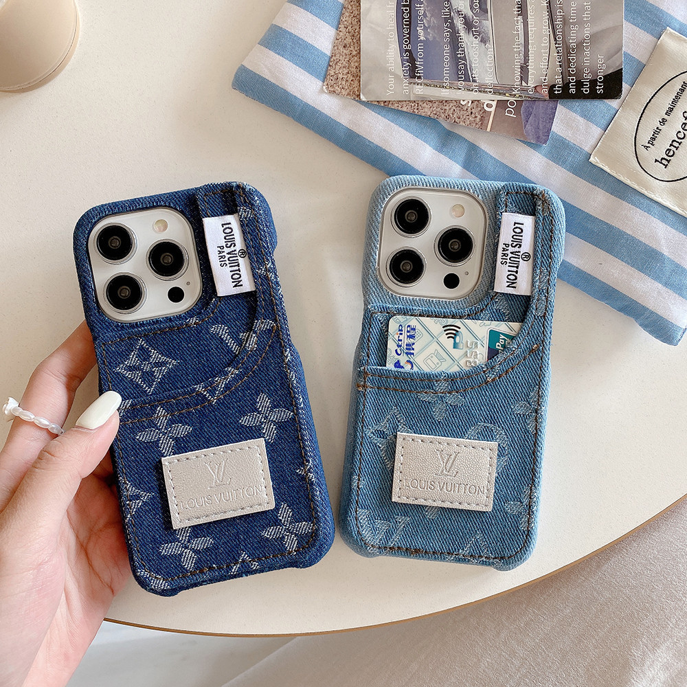 17promax เคสโทรศัพท์มือถือ ผ้ายีน พิมพ์ลาย พร้อมช่องใส่บัตร สําหรับ iphone 17 17pro 16 15plus 14plus 15 14 13 12 11 Pro Max Phone Case