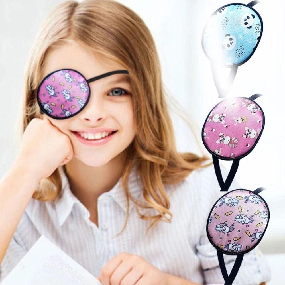Donvan ผ้าปิดตาเด็ก Amblyopia, การแก้ไขสายตาเอียงนุ่มเด็กผ้าไหมผ้าปิดตาเดี่ยว, แว่นตา Amblyopia น่ารักการ์ตูนผ้าไหมหม่อนผ้าปิดตา Eye Patch Eye Care