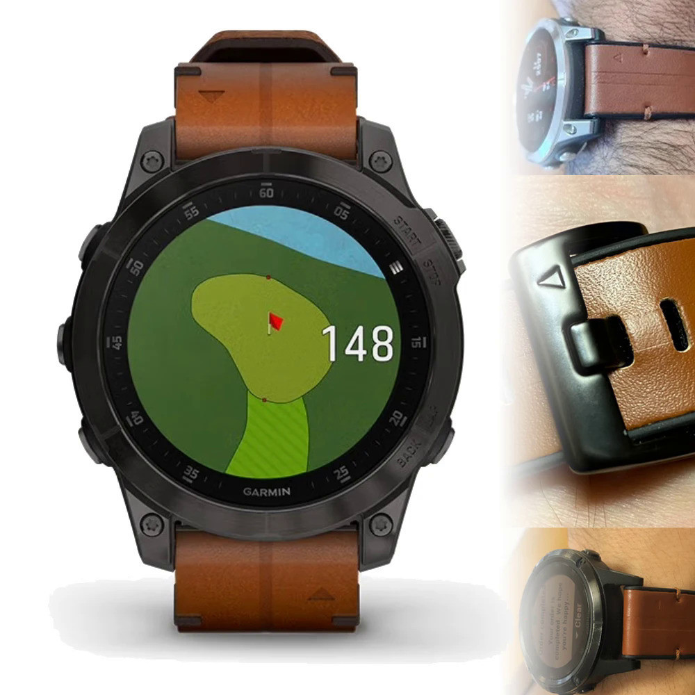 26 22มม. QuickFit หนังซิลิโคนนาฬิกาสำหรับ Garmin เดบิต mk3i INSTINCT CT2 Fenix 7 7X Pro 6x5 smartwat