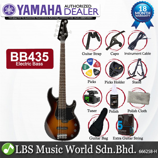 Yamaha BB435 5 String Alder SS Pickup กีตาร์เบสไฟฟ้ายาสูบสีน้ําตาล Sunburst (BB 435)