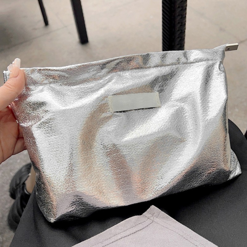 กระเป๋าคลัทช์ ประดับเลื่อม ขนาดใหญ่ จุของได้เยอะ แบบพกพา เหมาะกับการเดินทาง สําหรับใส่เครื่องสําอาง ของใช้ในห้องน้ํา - รูปที่ 2