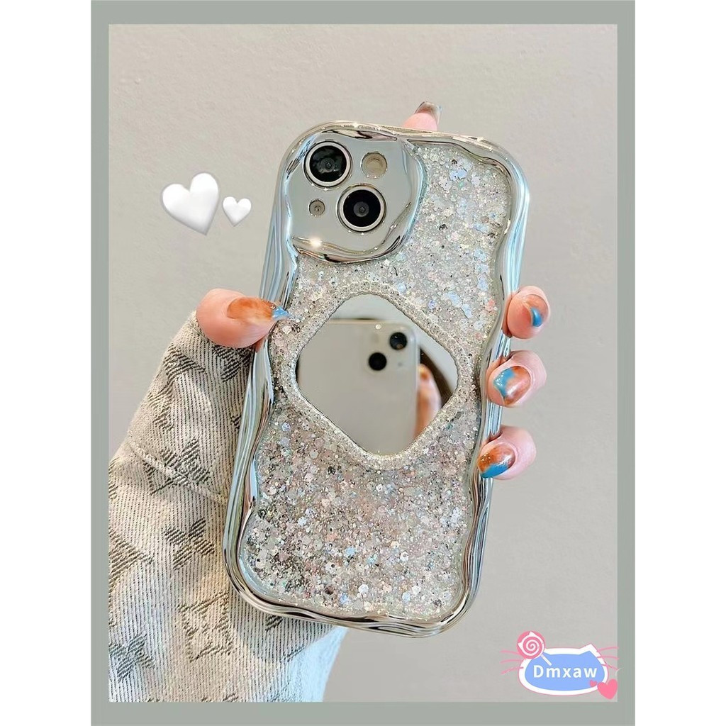 เคสโทรศัพท์มือถือนิ่ม ลายหัวใจ ประดับเพชร กลิตเตอร์ พร้อมกระจก สําหรับ Vivo V29 Pro V27E V27 V25 V23 Pro V23E V21 V21S 5G V20 Pro Y16 Y02S Y73S S1 Y7S