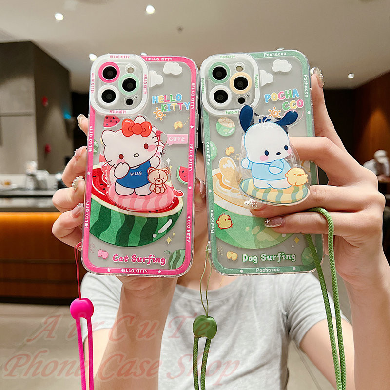 เคส OPPO Reno 11 11F 10 8 Pro 8T 8Z 7 7Z 6 6Z 5 4 2F 4G 5G Reno11 Reno11F Reno10 Pro+ Plus Reno8 T Z Reno8T Reno8Z Reno7 Reno7Z Reno6 Reno6Z Reno5 Reno4 Reno2 F Reno2F Clear Protect Camera Hello Kitty Cat Pacha Dog Stand Lanyard Soft Case