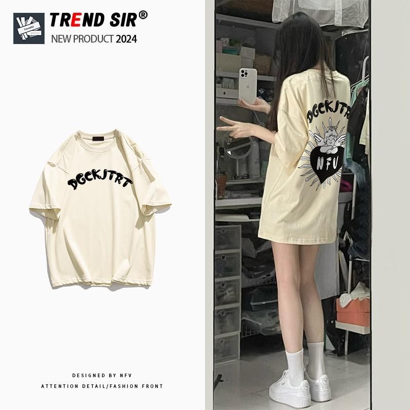 2024 TrendSirพร้อมส่งเสื้อยืด oversize alphabettshirt 100% cotton M-3XL