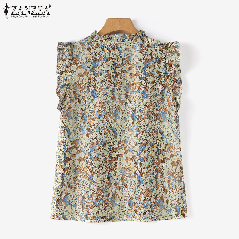 Zanzea เสื้อเบลาส์ลําลอง ลายดอกไม้ สไตล์เกาหลี สําหรับผู้หญิง — صورة 8