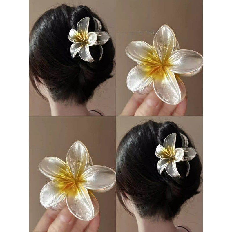 กิ๊บติดผม ลายดอกไม้ สีสันสดใส สไตล์ฮาวาย เหมาะกับเดินชายหาด สําหรับผู้หญิง จํานวน 1 ชิ้น