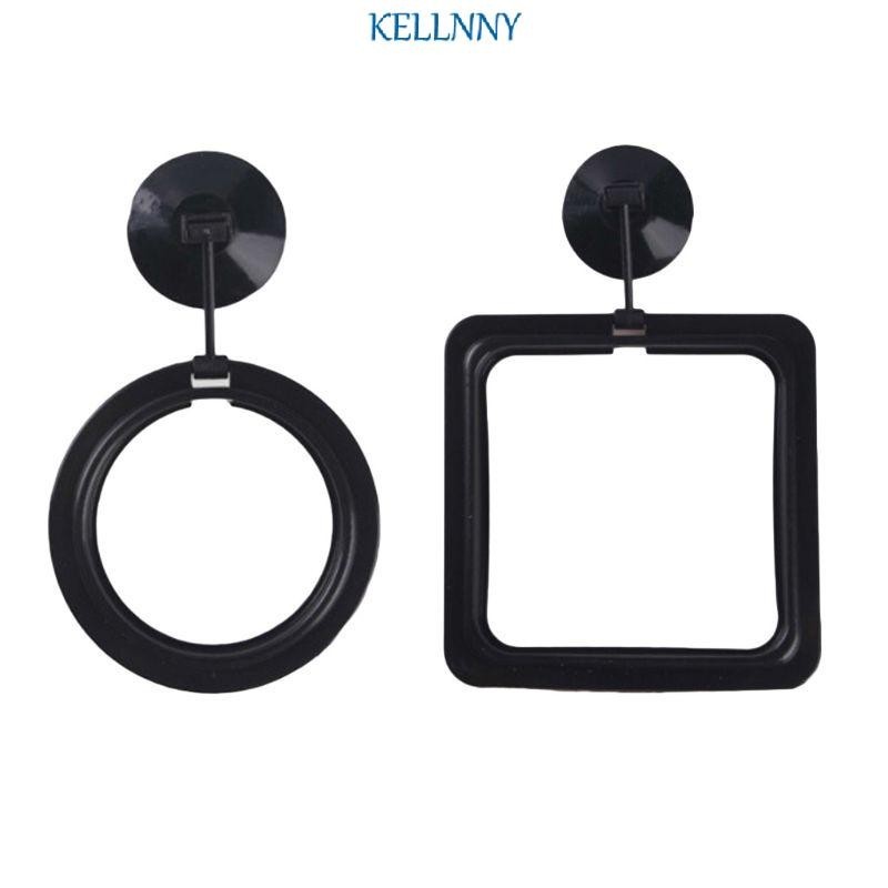 Kellnny แหวนให้อาหารปลา ทรงกลม พร้อมจุกสุญญากาศ สีดํา สําหรับให้อาหารปลาหางนกยูง