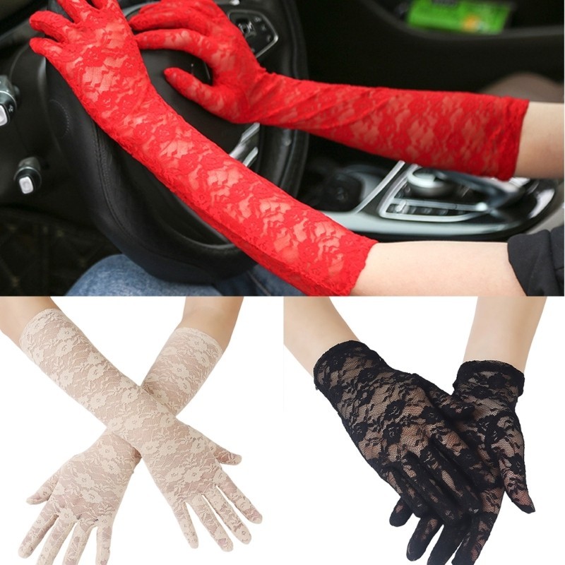 Alia ถุงมือผู้หญิง 1920s ถุงมือลูกไม้สําหรับชุดคอนเสิร์ตสําหรับปาร์ตี้ธีม 1920s