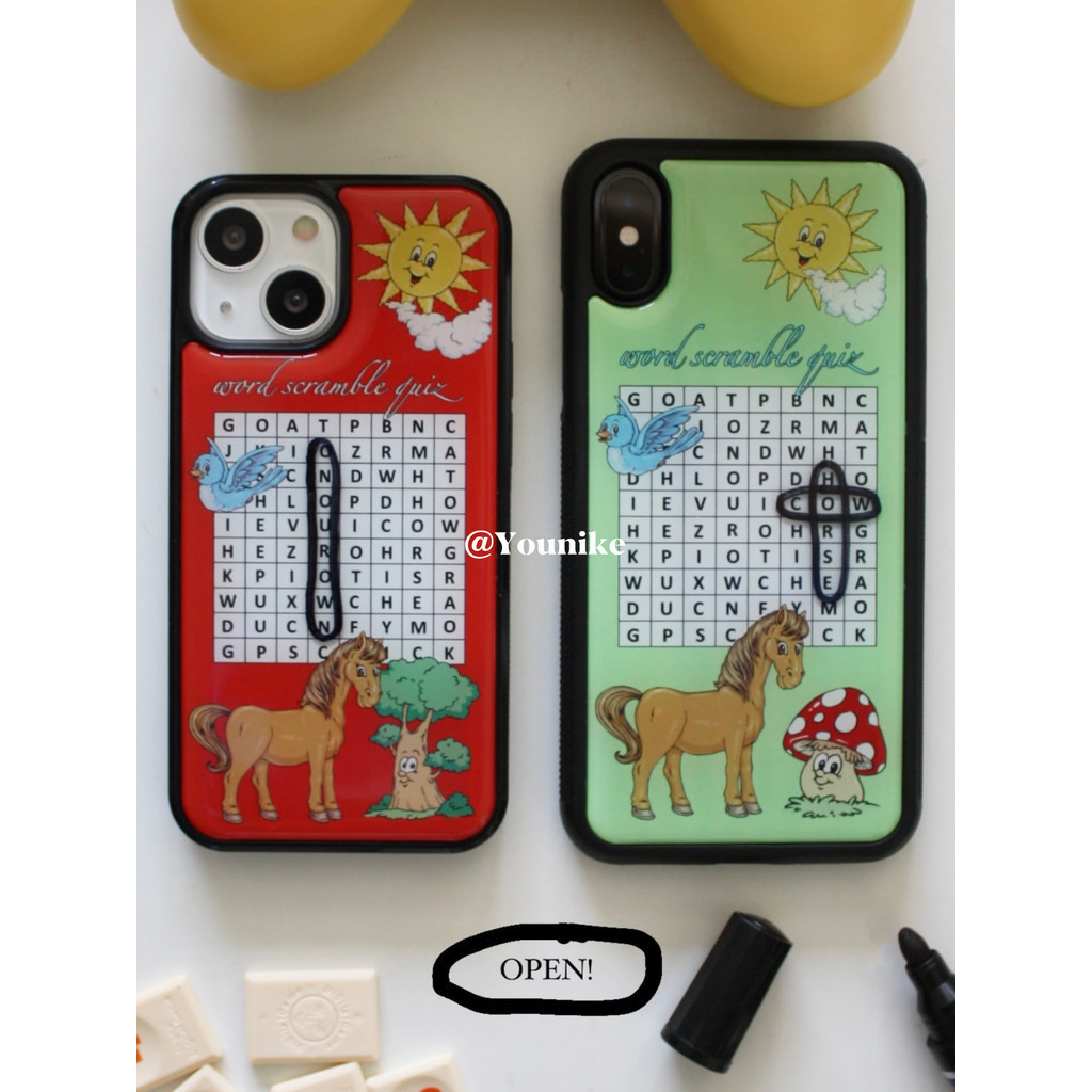 สไตล์เกาหลี ins สไตล์ Niche Simple Art ปฏิทินพิมพ์ขอบสีดํา 16pro คู่เหมาะสําหรับ iphone15pro/14promax เคสโทรศัพท์ Apple 13/12/11 16 เคสป้องกันกันกระแทก