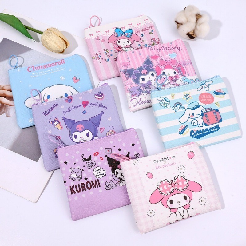 กระเป๋าใส่เหรียญ พวงกุญแจ รูปการ์ตูน Sanrio Mymelody Kuromi Cinnamoroll เหมาะกับของขวัญ แบบสร้างสรรค์ สําหรับเด็ก