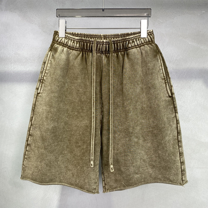 2026 ผ้าบาติกซักผ้าน้ําหนัก 420แกรมมกางเกงขาสั้นด้อยยุโรปอเมริกันย้อนยุคถนนถนนสวมใส่เยาวชนกางเกงขาสั้นผู้ชายผู้หญิง เสื้อยืด - รูปที่ 2