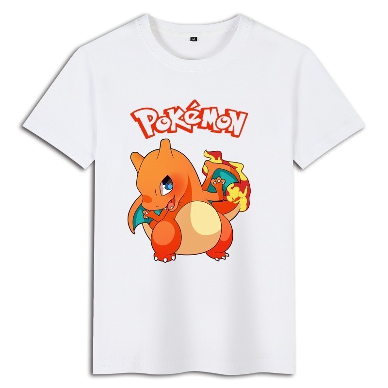 2024 Pokemon Pokémon Pikachu เสื้อยืดแขนสั้นอะนิเมะญี่ปุ่นผ้าฝ้ายแท้ S-5XL