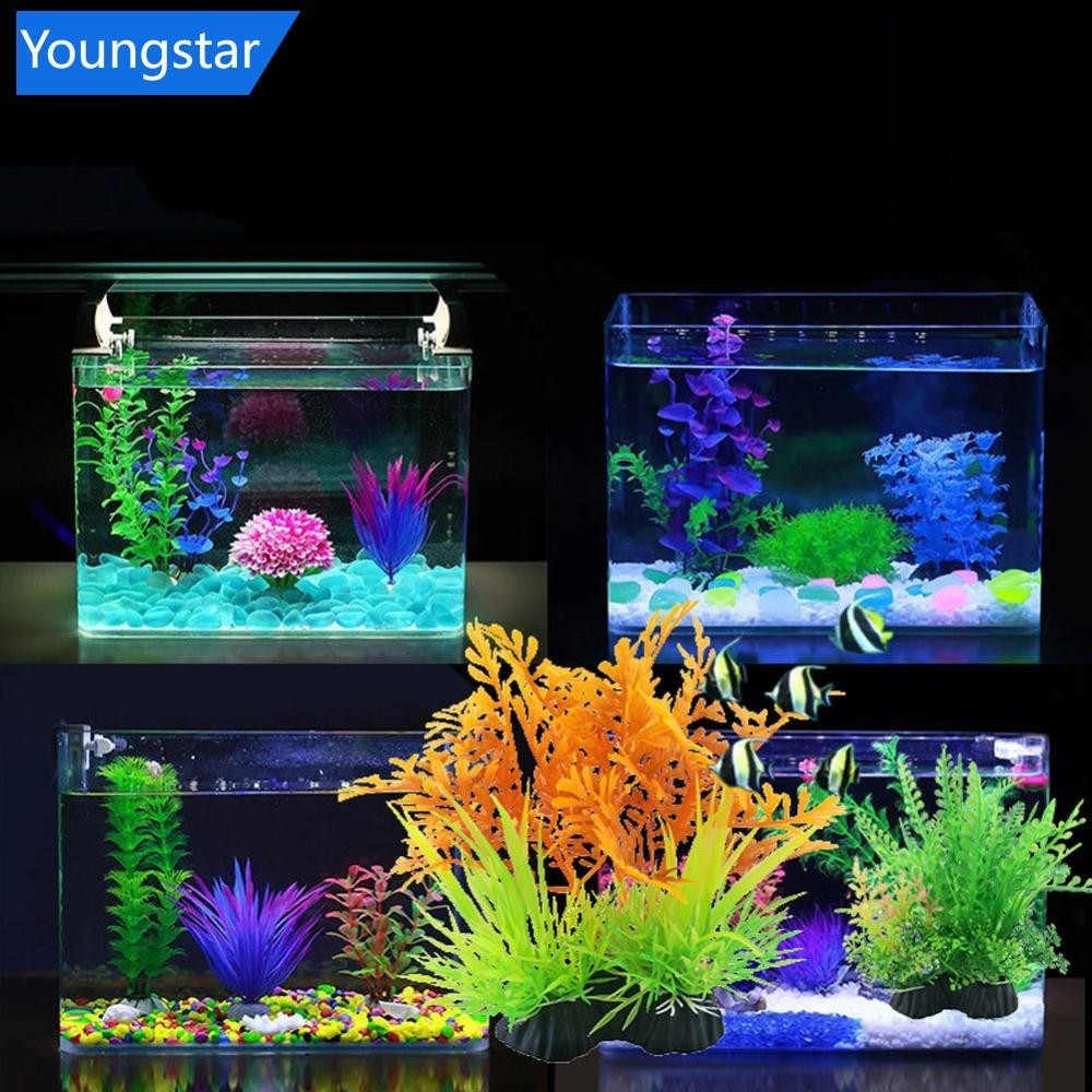 [ForeverYoung ] 10 ซม.จําลองประดิษฐ ์ พืช Aquarium Decor น ้ ําวัชพืชเครื ่ องประดับถังปลา Aquarium หญ ้ าอุปกรณ ์ ตกแต ่ ง L3N2