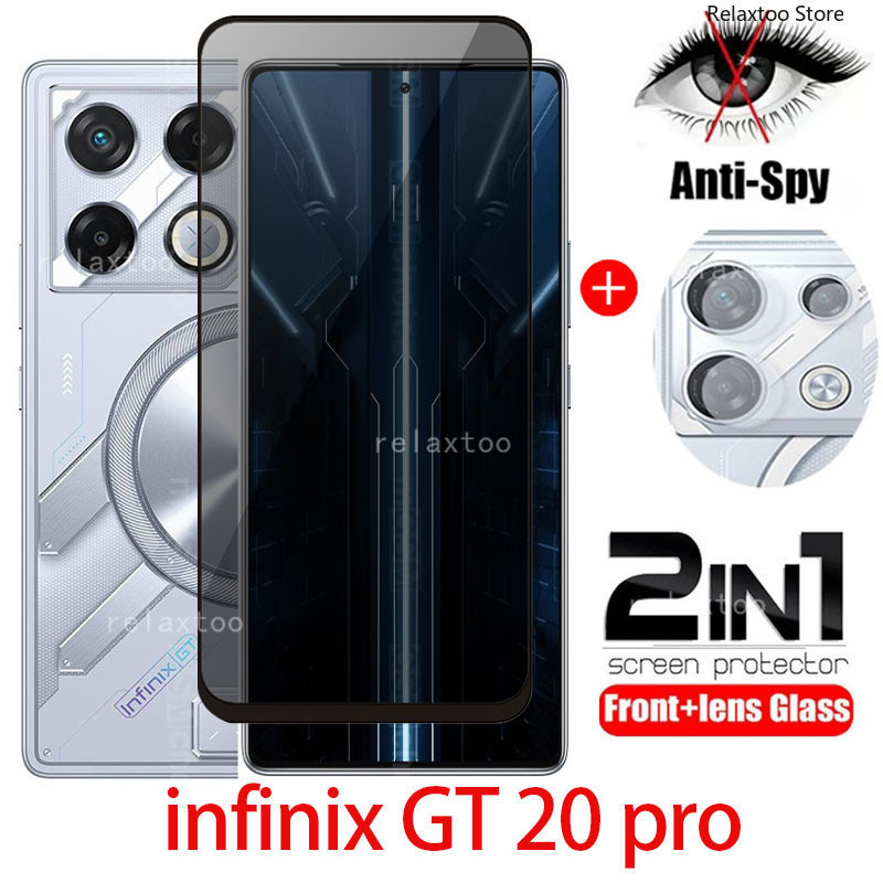 Infinix GT30 GT20 Pro 2in1 ความเป็นส่วนตัวกระจกนิรภัย Anti-Spy ฟิล์มสําหรับ Infinix GT 30 20 Pro GT2
