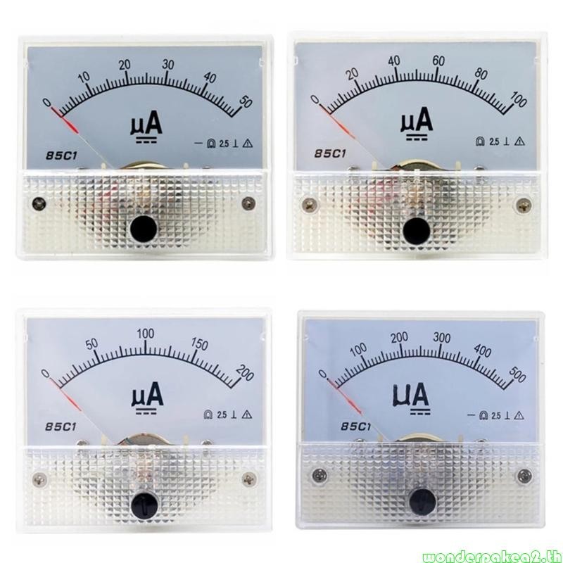 Wonderpakea2 สําหรับ DC แอมป์มิเตอร์ Analog Amp Meter Gauge สี่เหลี่ยมผืนผ้าแผงเมตร Current Tester 50uA 100uA 200uA 500uA สําหรับ Home